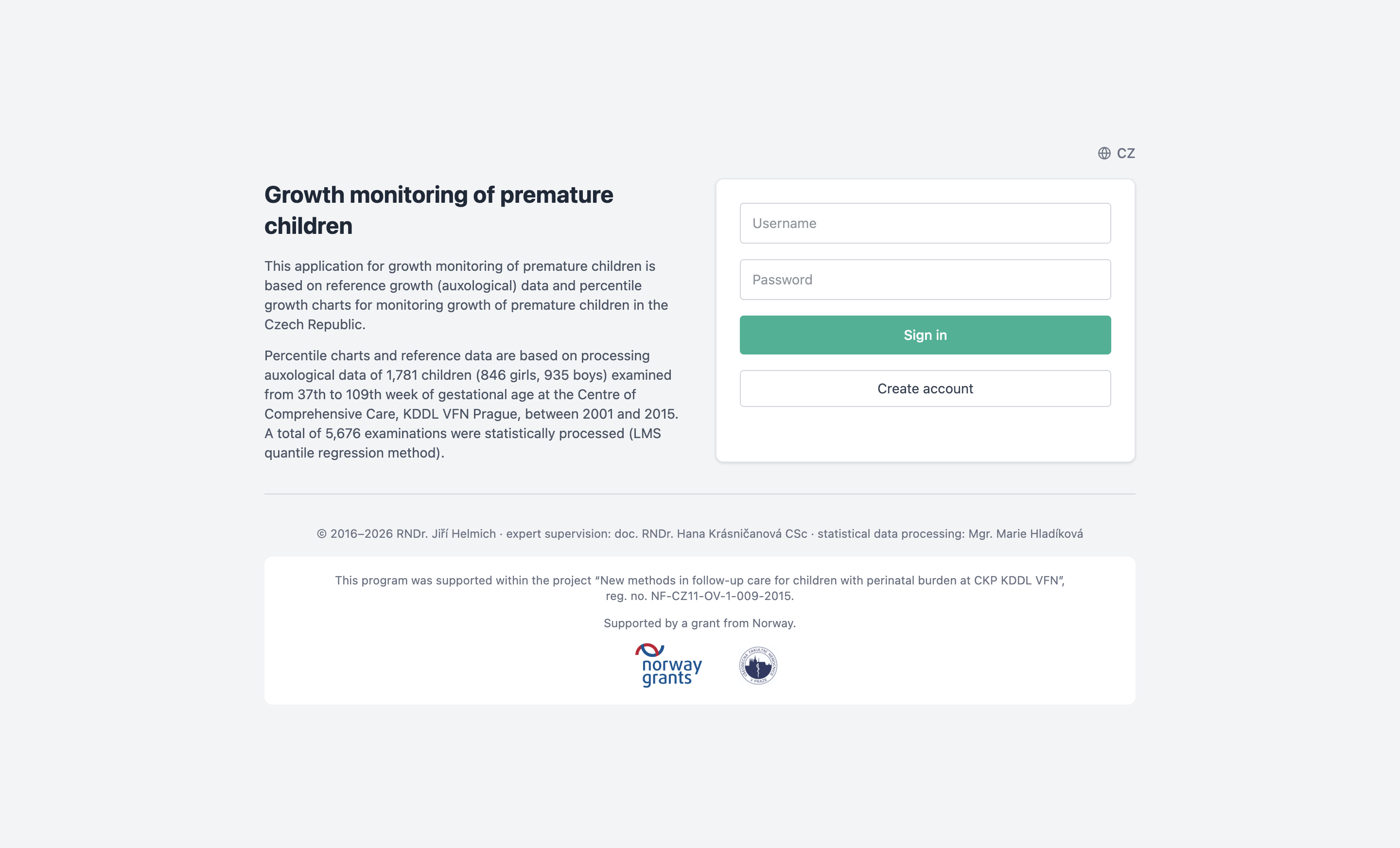 Login page in English